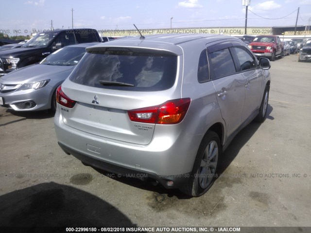 4A4AP3AU5DE004887 - 2013 MITSUBISHI OUTLANDER SPORT ES SILVER photo 4