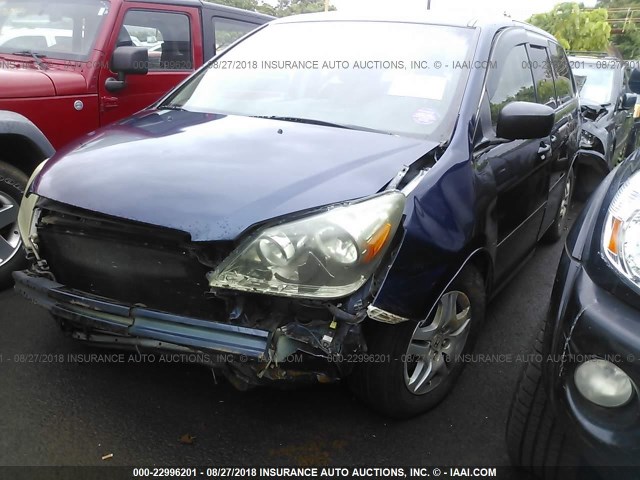 5FNRL38216B092719 - 2006 HONDA ODYSSEY LX BLUE photo 2