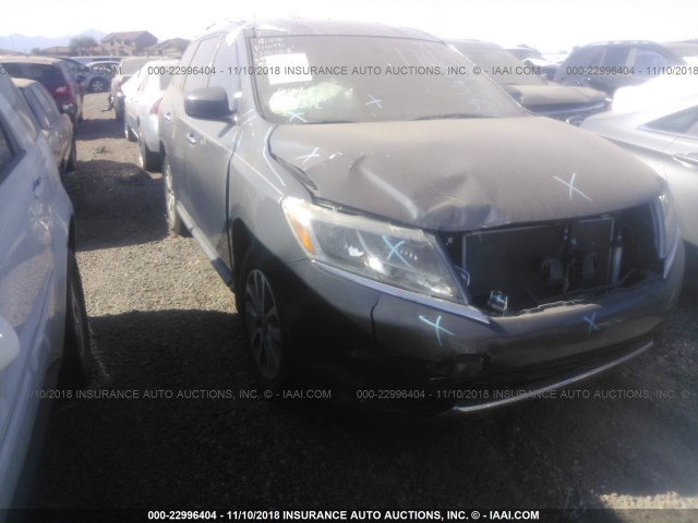 5N1AR2MN6DC606012 - 2013 NISSAN PATHFINDER S/SV/SL/PLATINUM GRAY photo 1