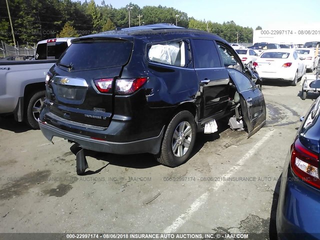 1GNKRGKD5EJ142988 - 2014 CHEVROLET TRAVERSE LT BLACK photo 4