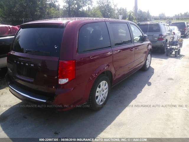 2C4RDGBG1FR615699 - 2015 DODGE GRAND CARAVAN SE RED photo 4