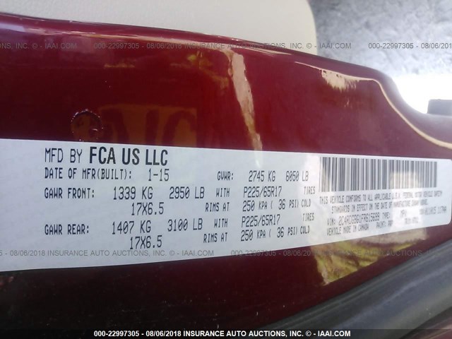 2C4RDGBG1FR615699 - 2015 DODGE GRAND CARAVAN SE RED photo 9