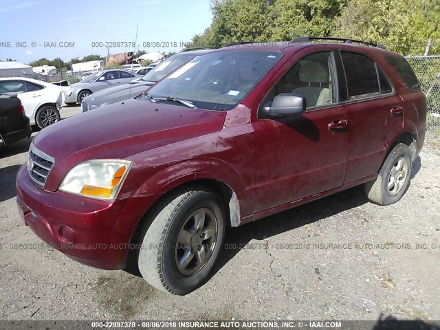 KNDJD735685830313 - 2008 KIA SORENTO EX/LX MAROON photo 2