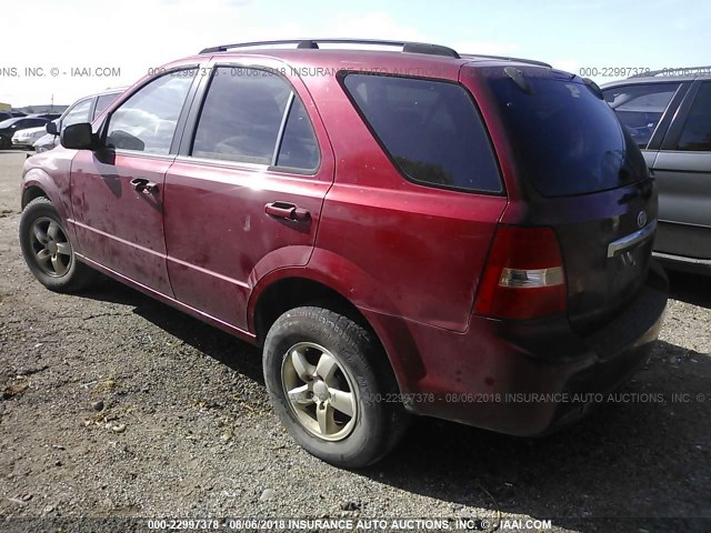 KNDJD735685830313 - 2008 KIA SORENTO EX/LX MAROON photo 3