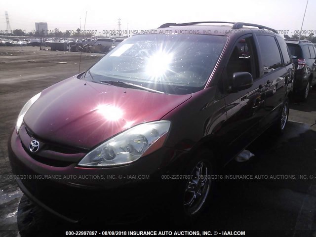 5TDZK23C09S281259 - 2009 TOYOTA SIENNA CE/LE RED photo 2