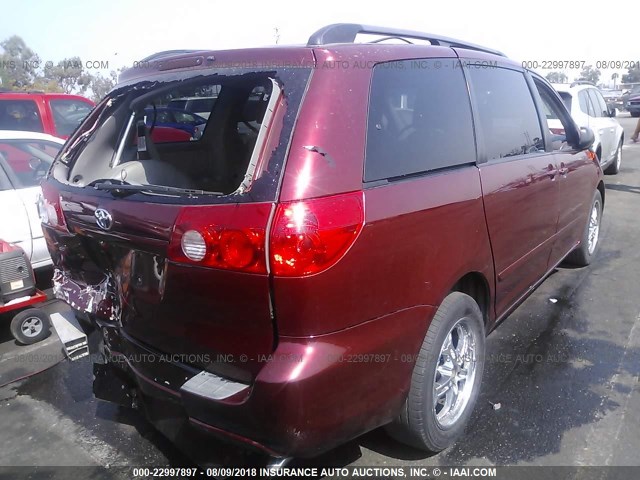 5TDZK23C09S281259 - 2009 TOYOTA SIENNA CE/LE RED photo 4