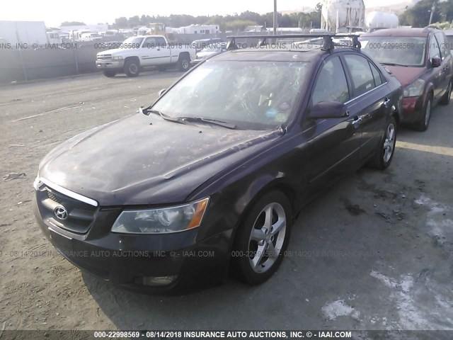 5NPEU46F66H076430 - 2006 HYUNDAI SONATA GLS/LX PURPLE photo 2