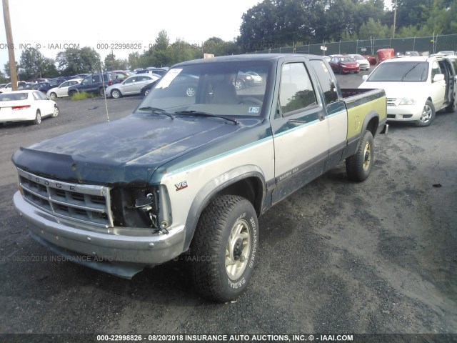 1B7GG23X1SS379080 - 1995 DODGE DAKOTA BLUE photo 2