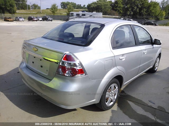 KL1TD5DE2BB140473 - 2011 CHEVROLET AVEO LS/LT SILVER photo 4
