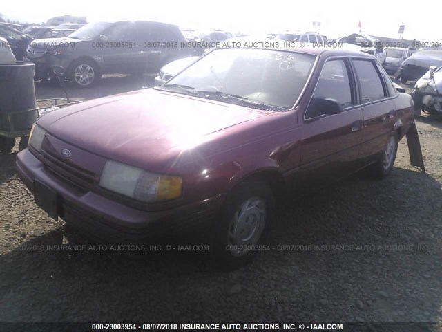 1FAPP36X6NK150003 - 1992 FORD TEMPO GL RED photo 2