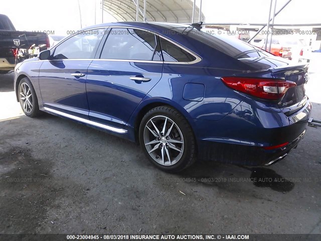 5NPE34AB4FH061304 - 2015 HYUNDAI SONATA SPORT/LIMITED BLUE photo 3