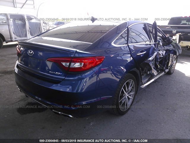 5NPE34AB4FH061304 - 2015 HYUNDAI SONATA SPORT/LIMITED BLUE photo 4