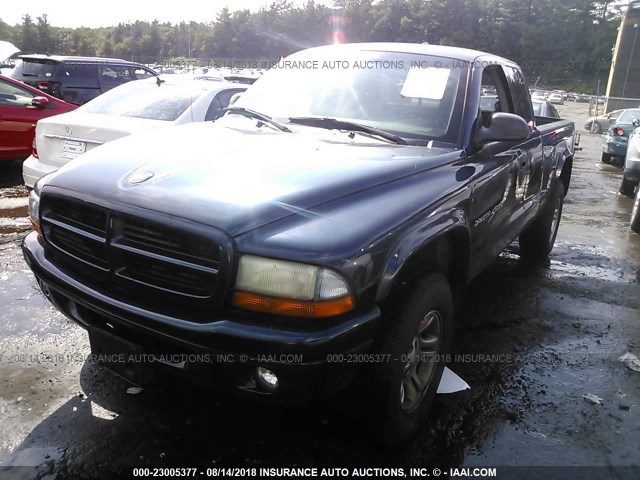 1B7GG22X11S347083 - 2001 DODGE DAKOTA BLACK photo 2