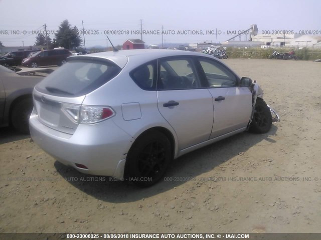 JF1GH61658H827542 - 2008 SUBARU IMPREZA 2.5I SILVER photo 4