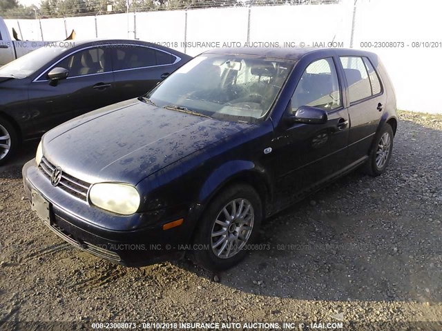 9BWGR61J244032340 - 2004 VOLKSWAGEN GOLF GLS TDI BLUE photo 2