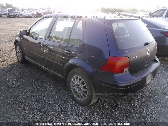 9BWGR61J244032340 - 2004 VOLKSWAGEN GOLF GLS TDI BLUE photo 3