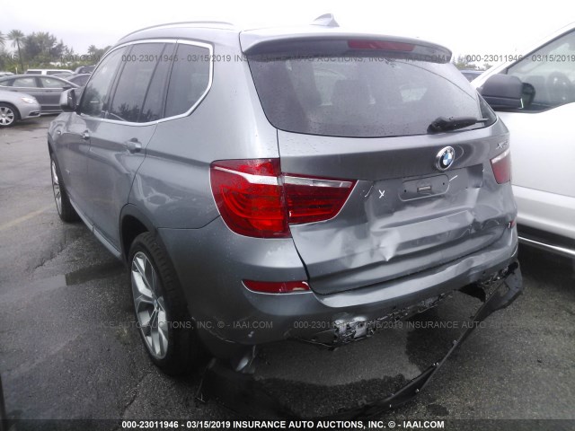 5UXWZ7C30H0V94162 - 2017 BMW X3 SDRIVE28I GRAY photo 3