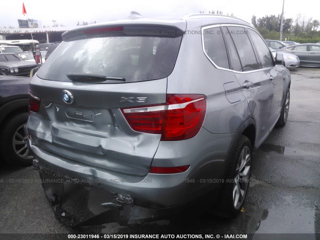 5UXWZ7C30H0V94162 - 2017 BMW X3 SDRIVE28I GRAY photo 4