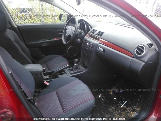 JM1BK123751236081 - 2005 MAZDA 3 S RED photo 5