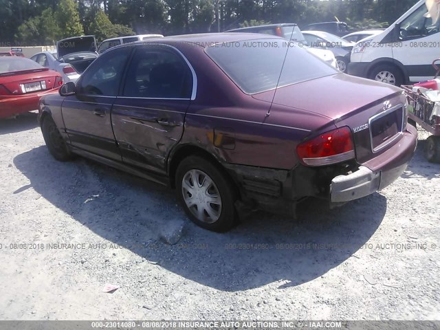 KMHWF25SX3A779173 - 2003 HYUNDAI SONATA GL MAROON photo 3