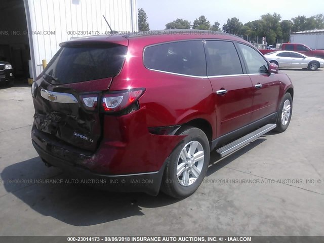 1GNKRHKD9EJ165194 - 2014 CHEVROLET TRAVERSE LT RED photo 4