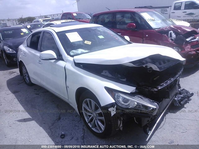 JN1BV7AR4EM696736 - 2014 INFINITI Q50 PREMIUM/SPORT WHITE photo 1