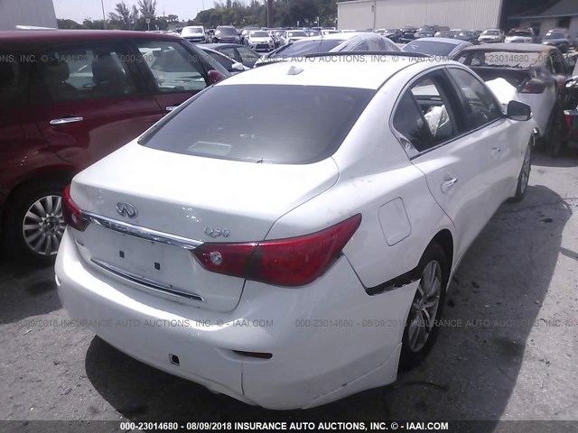 JN1BV7AR4EM696736 - 2014 INFINITI Q50 PREMIUM/SPORT WHITE photo 4