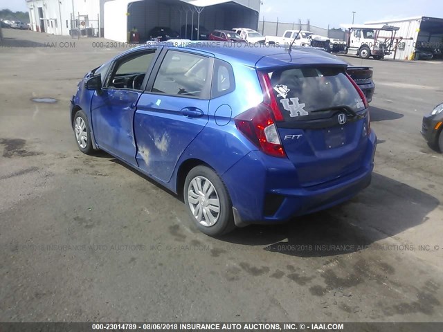 JHMGK5H58GX026352 - 2016 HONDA FIT LX BLUE photo 3