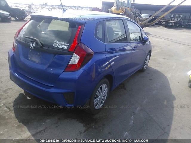 JHMGK5H58GX026352 - 2016 HONDA FIT LX BLUE photo 4