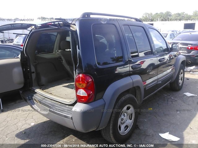 1J4GL48K63W711443 - 2003 JEEP LIBERTY SPORT/FREEDOM BLACK photo 4