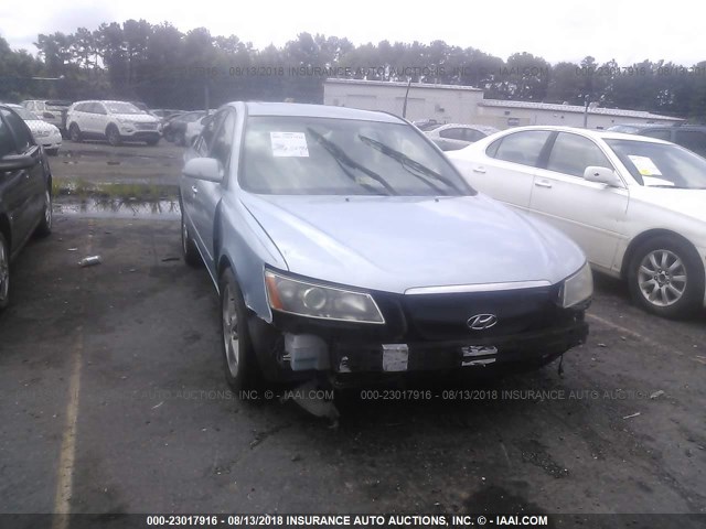 5NPEU46F16H147081 - 2006 HYUNDAI SONATA GLS/LX Light Blue photo 6