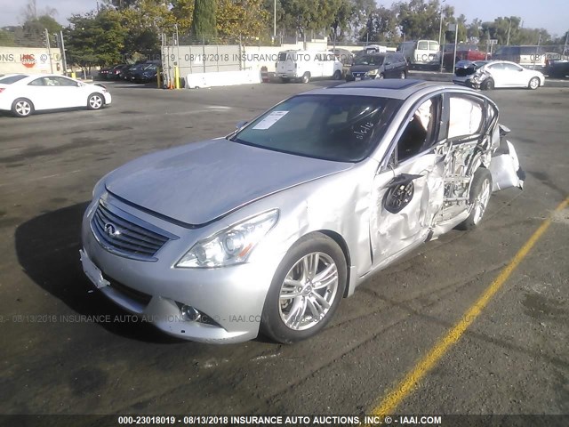 JN1CV6AR8CM682463 - 2012 INFINITI G37 SILVER photo 2