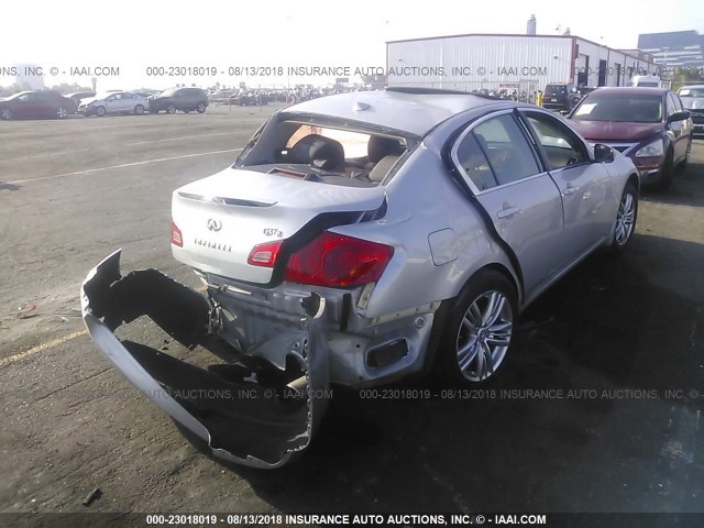 JN1CV6AR8CM682463 - 2012 INFINITI G37 SILVER photo 4