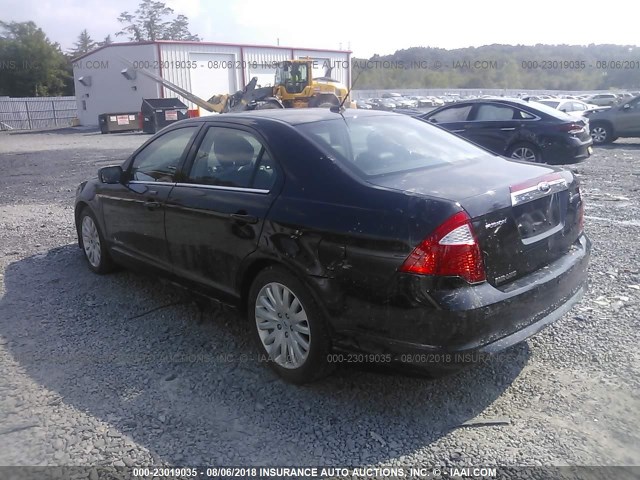 3FADP0L33CR408411 - 2012 FORD FUSION HYBRID BLACK photo 3