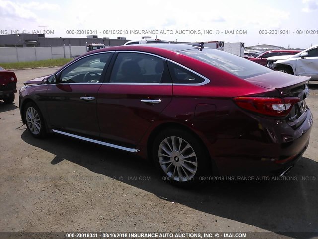 5NPE34AF4FH229915 - 2015 HYUNDAI SONATA SPORT/LIMITED RED photo 3