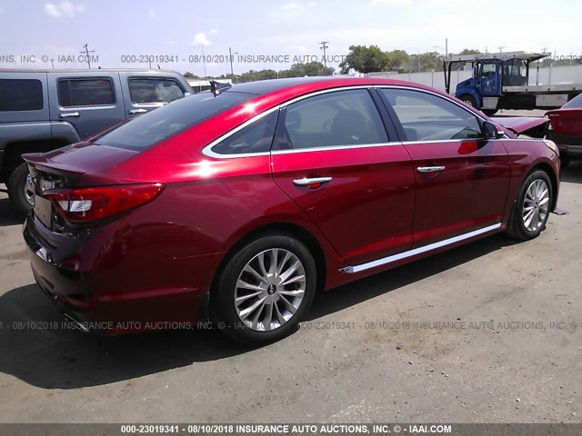 5NPE34AF4FH229915 - 2015 HYUNDAI SONATA SPORT/LIMITED RED photo 4