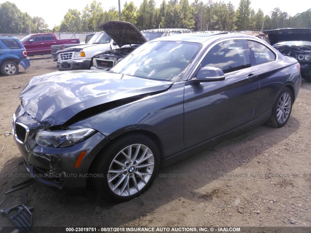 WBA1F5C52EVV99059 - 2014 BMW 228 I GRAY photo 2