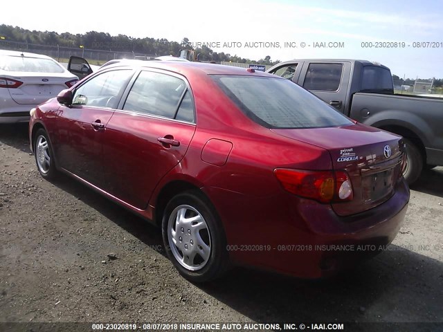 1NXBU40E69Z015183 - 2009 TOYOTA COROLLA S/LE/XLE MAROON photo 3