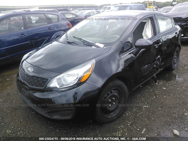 KNADM4A3XE6352252 - 2014 KIA RIO LX BLACK photo 2