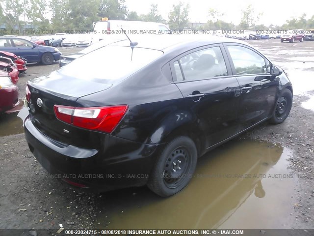 KNADM4A3XE6352252 - 2014 KIA RIO LX BLACK photo 4