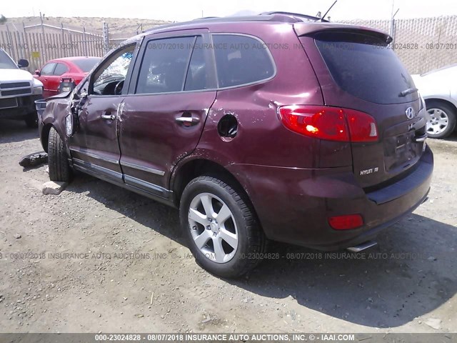 5NMSH13E27H007248 - 2007 HYUNDAI SANTA FE SE/LIMITED MAROON photo 3