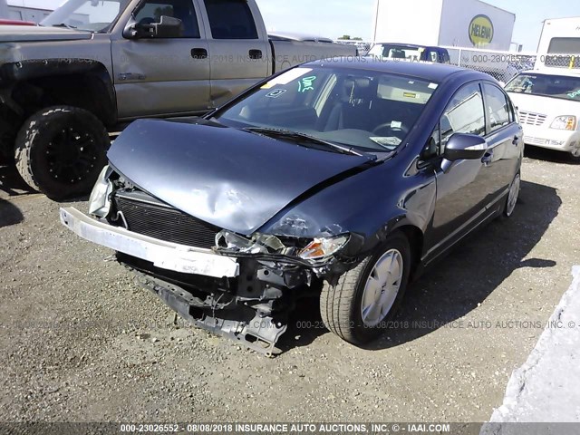 JHMFA36288S025521 - 2008 HONDA CIVIC HYBRID BLUE photo 2