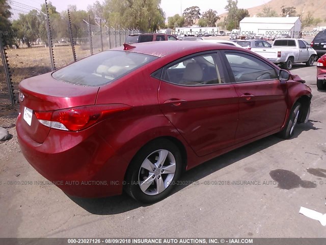 KMHDH4AE2DU807416 - 2013 HYUNDAI ELANTRA GLS/LIMITED RED photo 4