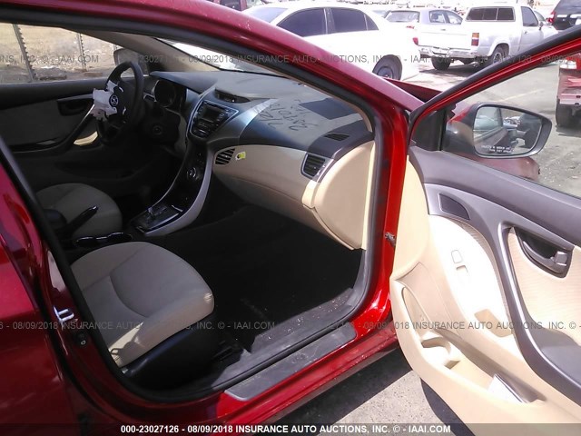 KMHDH4AE2DU807416 - 2013 HYUNDAI ELANTRA GLS/LIMITED RED photo 5