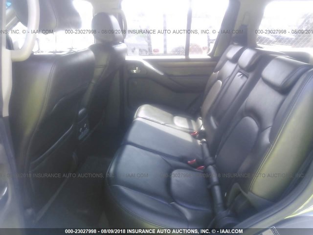 5N1AR18B18C646837 - 2008 NISSAN PATHFINDER S/LE/SE GRAY photo 8