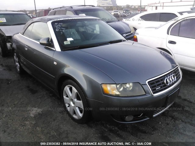 WAUDT48H95K015163 - 2005 AUDI A4 QUATTRO CABRIOLET GRAY photo 1