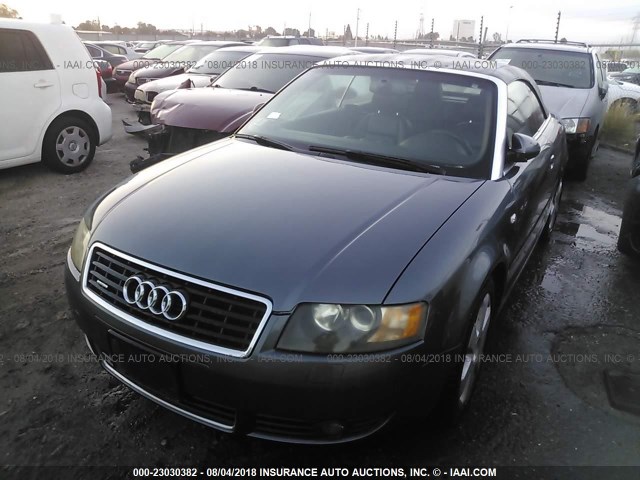 WAUDT48H95K015163 - 2005 AUDI A4 QUATTRO CABRIOLET GRAY photo 2