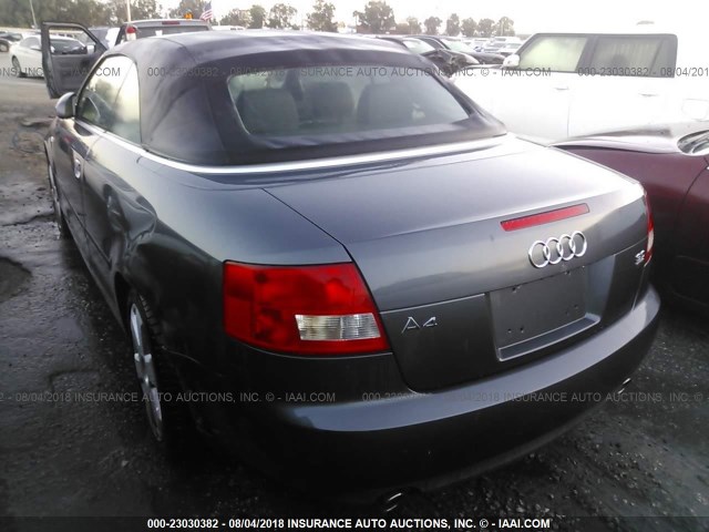 WAUDT48H95K015163 - 2005 AUDI A4 QUATTRO CABRIOLET GRAY photo 3