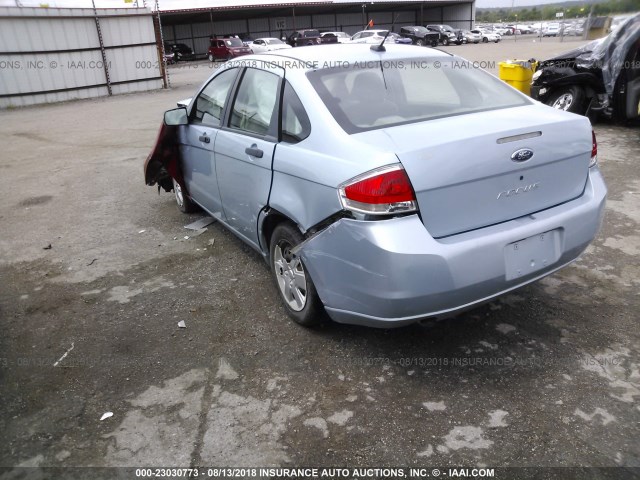 1FAHP34N38W282476 - 2008 FORD FOCUS S/SE BLUE photo 3