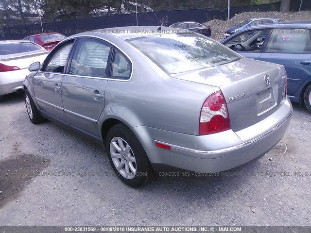 WVWPD63B94P252698 - 2004 VOLKSWAGEN PASSAT GLS GRAY photo 3